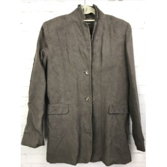 Banana Republic Jackets & Blazers - Vintage BANANA REPUBLIC Dark Khaki Silk Rayon Jacket Blazer size 4